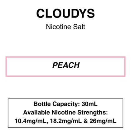 Peach – Cloudys Premium E- Liquid Nic Salt 30 ml