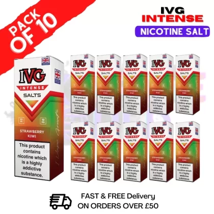 Strawberry Kiwi IVG Intense Nic Salt Box Of 10