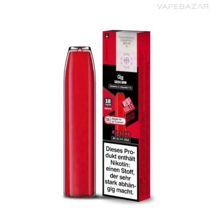 Geek Bar – RED VIOLET - Kirsche / Geek Bar / 18mg/ml / 500 mAh / Glycerin / Nikotinsalz / Propylenglykol / Aromastoffe / Triacetin / ca. 575