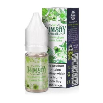 SWEET WATER GRAPE & WHITE PEACH NICOTINE SALT E-LIQUID BY OHM BOY VOLUME II - Nicotine Strength#10ml Bottle - 10mg Nicotine>10ml Bottle - 20mg Nicotine