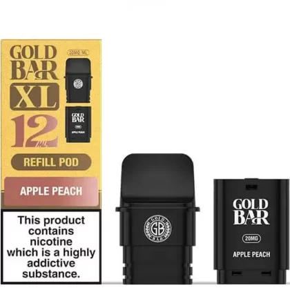Gold Bar XL Replacement Pods - Flavour#Apple Peach>Banana Ice>Berry Blast>Blueberry Sour Raspberry>Blue Raspberry>Cherry Fizz>Cola Freeze>Hawaiian Sunrise>Lemon Lime>Oasis>Pineapple Ice>Rasp
