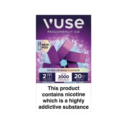 Vuse Extra Intense Passion Fruit Ice Pods (2 Pack) - Strength#20mg>10mg