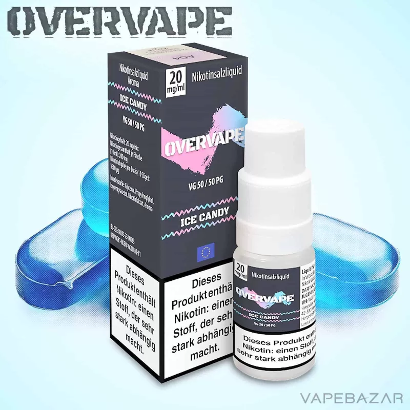 Overvape Nikotinsalz Liquid – Ice Candy - 10mg/ml, 5mg/ml; Glycerin, Nikotinlaktat