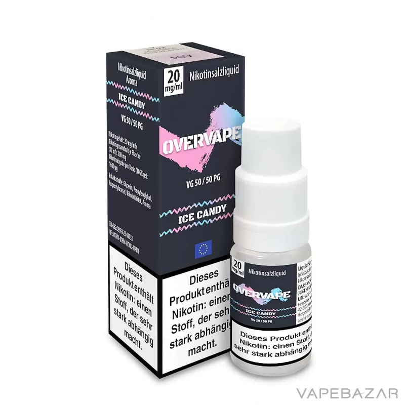 Overvape Nikotinsalz Liquid – Ice Candy - 10mg/ml, 5mg/ml; Glycerin, Nikotinlaktat - Image 3