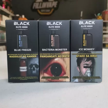Black Elite 8000 puffs prefilled disposable pod - pitch perfect (honey peach)