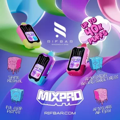 RifBar MixPro 40K - Pink Slushy (Nic & Ice Control)
