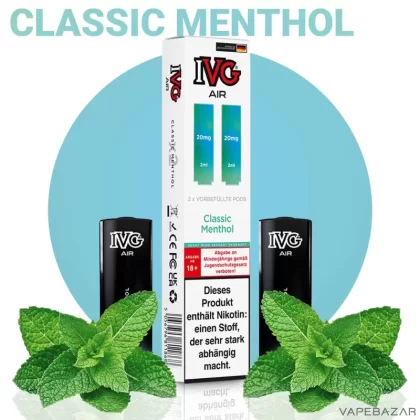 IVG AIR Pods – Classic Menthol (2er Pack) - IVG / 20mg/ml / 2ml / Nein