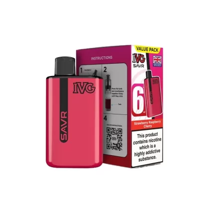 IVG SAVR Strawberry Raspberry Cherry Vape Kit - Strength#20mg (13DC79)