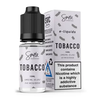 Tobacco E-Liquid by Simple Essentials - Nicotine Strength#3mg>6mg>12mg