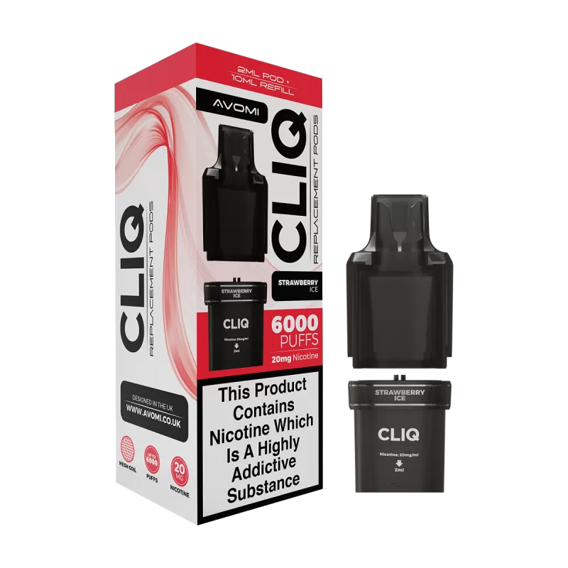 Strawberry Ice Avomi Cliq 6000 Refill Pack - Vapeshop Co