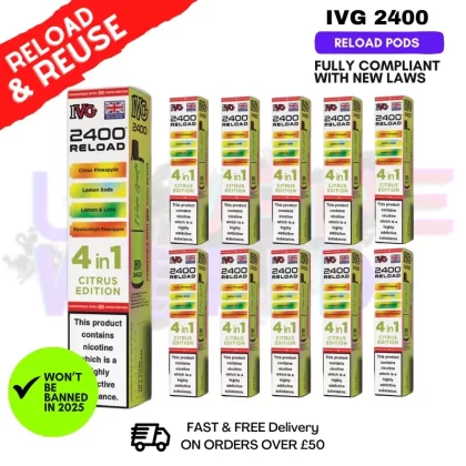 Citrus Edition IVG 2400 RELOAD Pods – Box Of 10