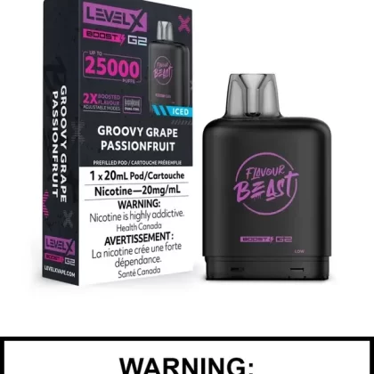 Groovy Grape Passionfruit Iced Flavour Beast Level X Boost G2 Pods