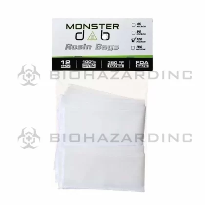 Monster Dab | Rosin Bags | 120μ – 2″ x 10″ – 12 Count - Ejuicewarehouse
