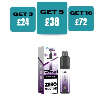 Hayati Pro Max + 6000 Prefilled Pod Vape Kit Zero Nicotine - £8.99 or 3 for £24 - Blue Razz Blackcurrant