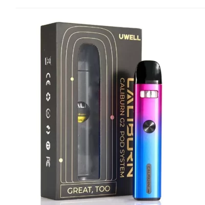 UWELL CALIBURN G2 18W POD SYSTEM KIT – 750MAH - Carbon Black, Cobalt Green