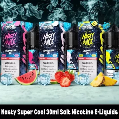 Nasty Super Cool 30ml Salt Nicotine E-Liquids 35mg and 50mg - Blueberry Ice, Guava Ice; Vape Product, Vape Product (D15632)