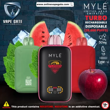 Myle Turbo Rechargeable Disposable Vape (20,000 Puffs) - Strawberry Keys / 50 mg