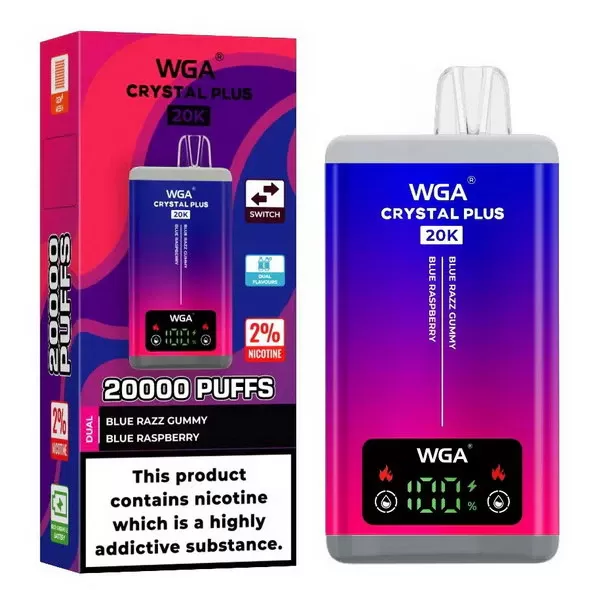 WGA Crystal Plus 20000 Puffs 2-in-1 Rechargeable Disposable Vape 10pcs/pack - Image 3