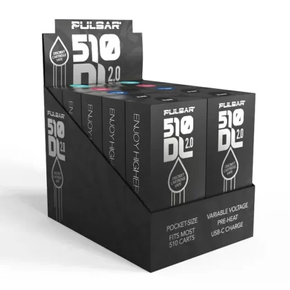 10pc Display – Pulsar 510 DL 2.0 Auto-Draw VV Vape Bar -650mAh / Assorted
