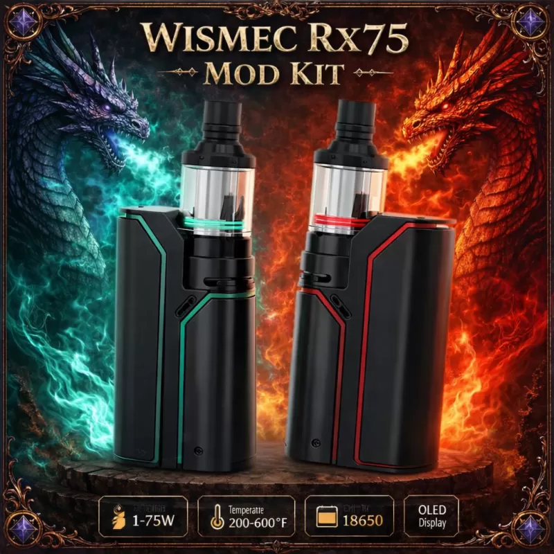 Wismec Rx75 Mod Kit - Black & White - Vapeciga
