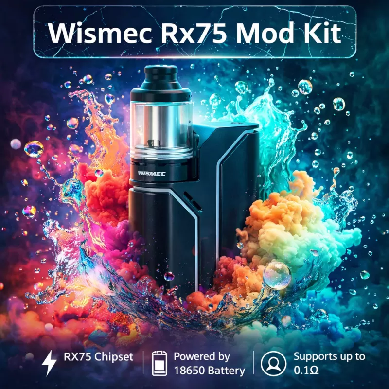 Wismec Rx75 Mod Kit - Black & White - Vapeciga - Image 2