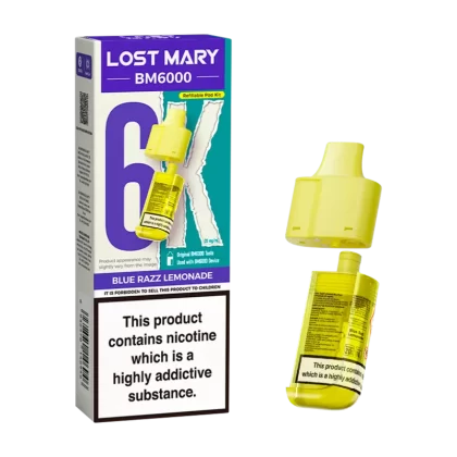 Blue Razz Lemonade Lost Mary BM6000 Refill Pack - 20mg - Vape Product