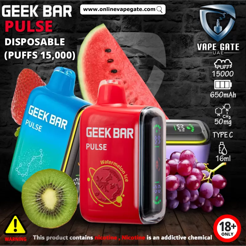 GEEK BAR PULSE DISPOSABLE VAPES (15,000 PUFFS) - 50 mg / Peach Ice