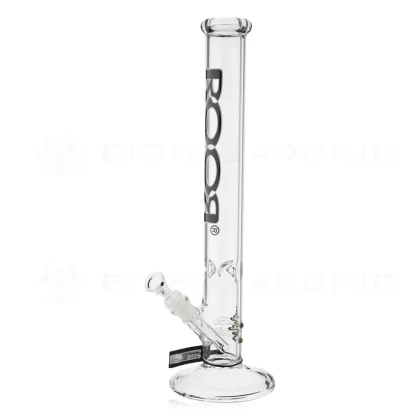 RooR® | Classic Straight Water Pipe | 18″ – 14mm – Black/White Logo