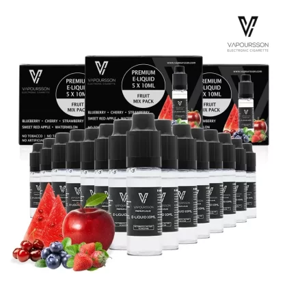 Vapoursson e-Liquid – Mixed Fruit 0mg 10ml Bottle x 15 Pack | Cigee