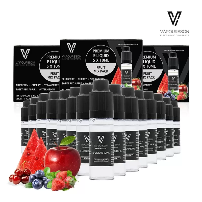 Vapoursson e-Liquid – Mixed Fruit 0mg 10ml Bottle x 15 Pack | Cigee
