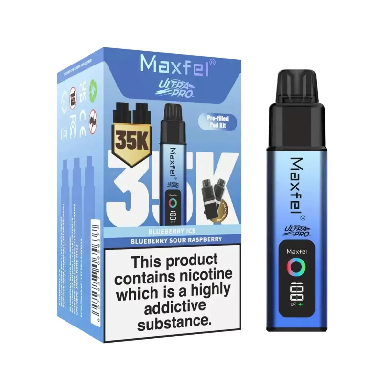 Maxfel Ultra Pro 35K Prefilled Pod Vape Kit - Red Apple Ice / Sour Apple - Image 2