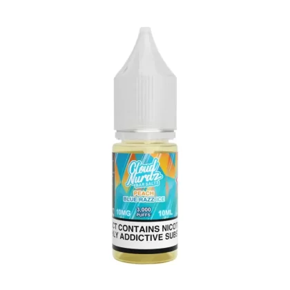 Cloud Nurdz Iced Peach Blue Razz Nic Salt Vape Juice - 10 Pack - Strength