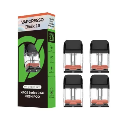 Vaporesso COREX 2.0 XROS Series Mesh Pod 3ml (Pack Of 4) - 0.4ohm, 0.6ohm