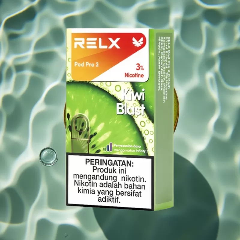 RELX Pod Pro 2 Kiwi Blast 3% Nicotine 600 Puffs 1.9ml Vape with 3 Voltage Modes - Bangvapeaustralia