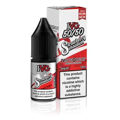 IVG 50/50 Strawberry Sensation 10ml Nic Salt Vape Juice - Strength 6mg