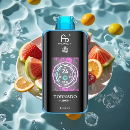 Fumot Tornado 25000 Puffs Disposable Vape with HD Screen, 700mAh Battery, Type-C Charging, Lush Ice - Bangvapeaustralia