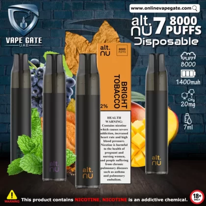 Alt.NU 7 Disposable Vape (8,000 Puffs) - Bright Tobacco / 20 mg