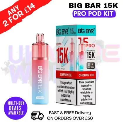 Cherry Ice Big Bar 15K Prefilled Pod Kit – £7.89