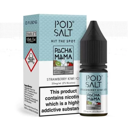 STRAWBERRY KIWI ICE NICOTINE SALT E-LIQUID BY POD SALT FUSIONS RANGE - Nicotine Strength#10ml Bottle - 20mg Nicotine