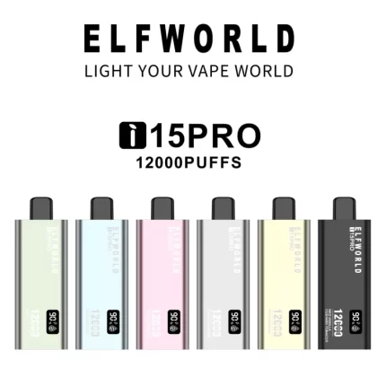 ELFWORLD 15PRO 12000 Puffs | 0%-5% strength, 18mL, airflow control, digital display - Aiviouvapes