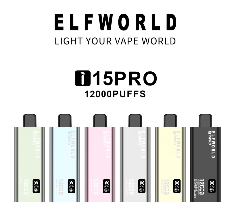 ELFWORLD 15PRO 12000 Puffs | 0%-5% strength, 18mL, airflow control, digital display - Aiviouvapes