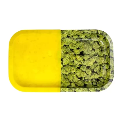 V Syndicate Oil n Buds Hybrid Metal Tray w/ Dab Mat – 11in - Vape Store