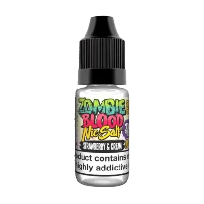 Zombie Blood Strawberry & Cream Nic Salt Vape Juice - 10 Pack - Strength 10mg