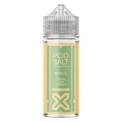 Pod Salt Lemon Lime Sorbet 100ml Vape Juice By Nexus - Nic Shots#0 Nic Shots>1 x 18mg Nic Shot>2 x 18mg Nic Shots