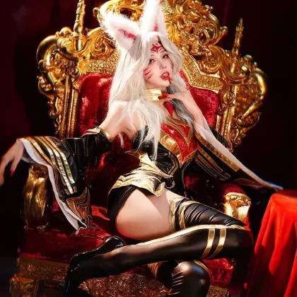 Immortal Nine-Tailed Fox Ahri Cosplay Costume - Legendary Ethereal Mage Outfit(Customization required)