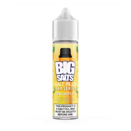 Big Salts Pineapple – 60ml Salt Fills E Liquid - 5mg Nic Strength Including 3 x Blue Salt Shots, 10mg Nic Strength Including 3 x Pink Salt Shots