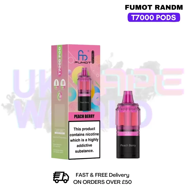 Peach Berry Fumot T7000 RandM 7K Replacement Pods