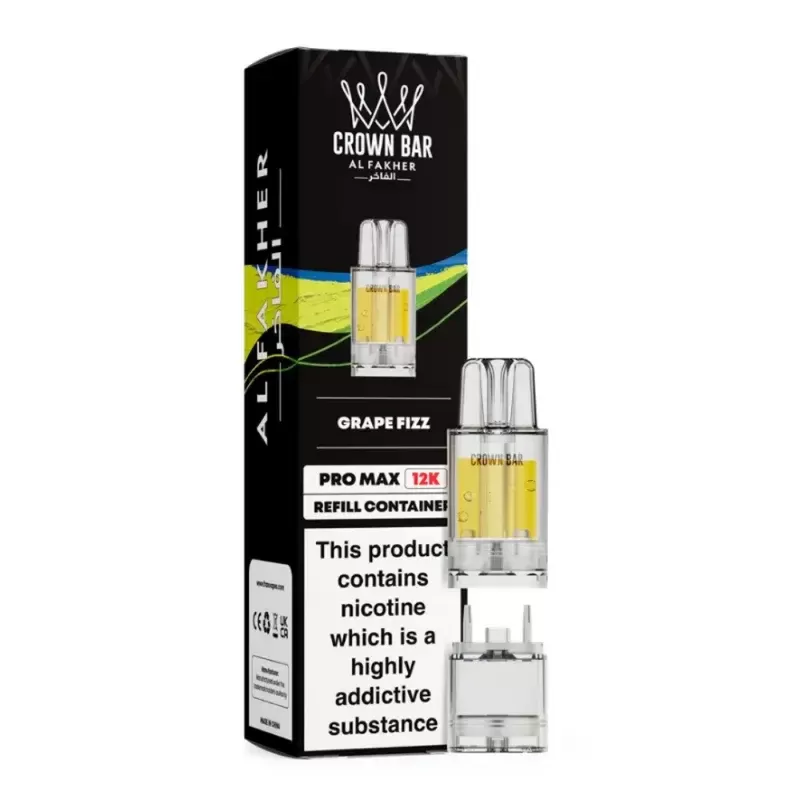 Al Fakher Crown Bar Pro Max 12K Prefilled Pod Grape Fizz - Nicotine Strength#20mg