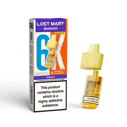 LOST MARY BM6000 v2 MANGO VAPE POD – 20mg