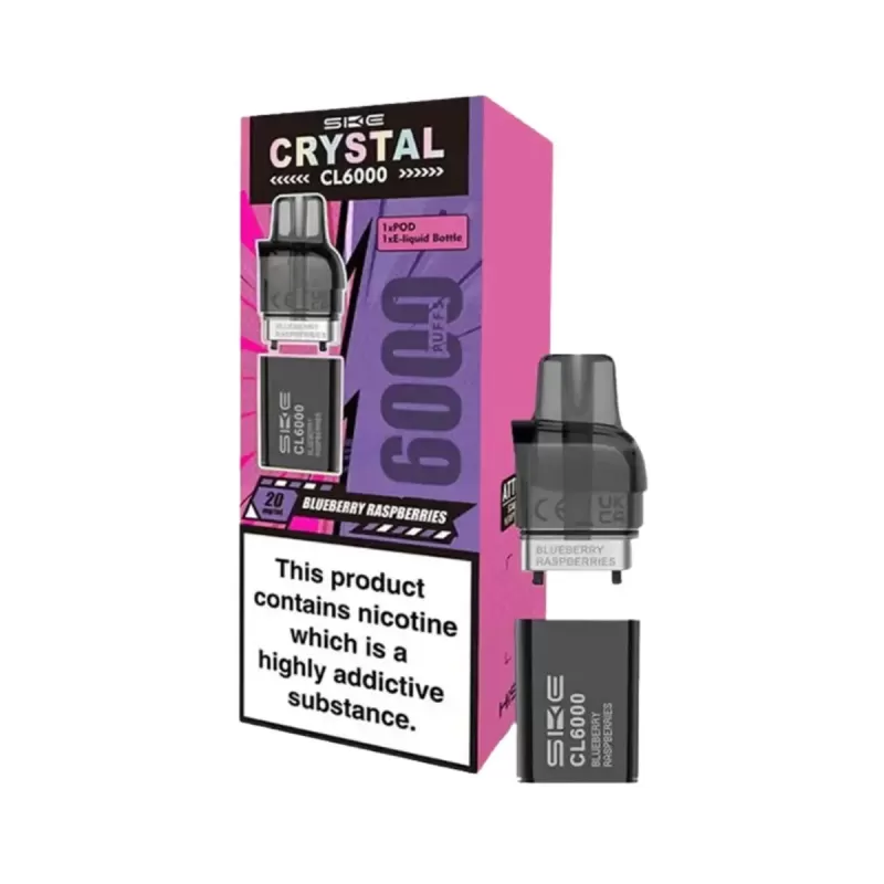 SKE Crystal CL6000 Prefilled Vape Pods - Blueberry Raspberries - Image 3